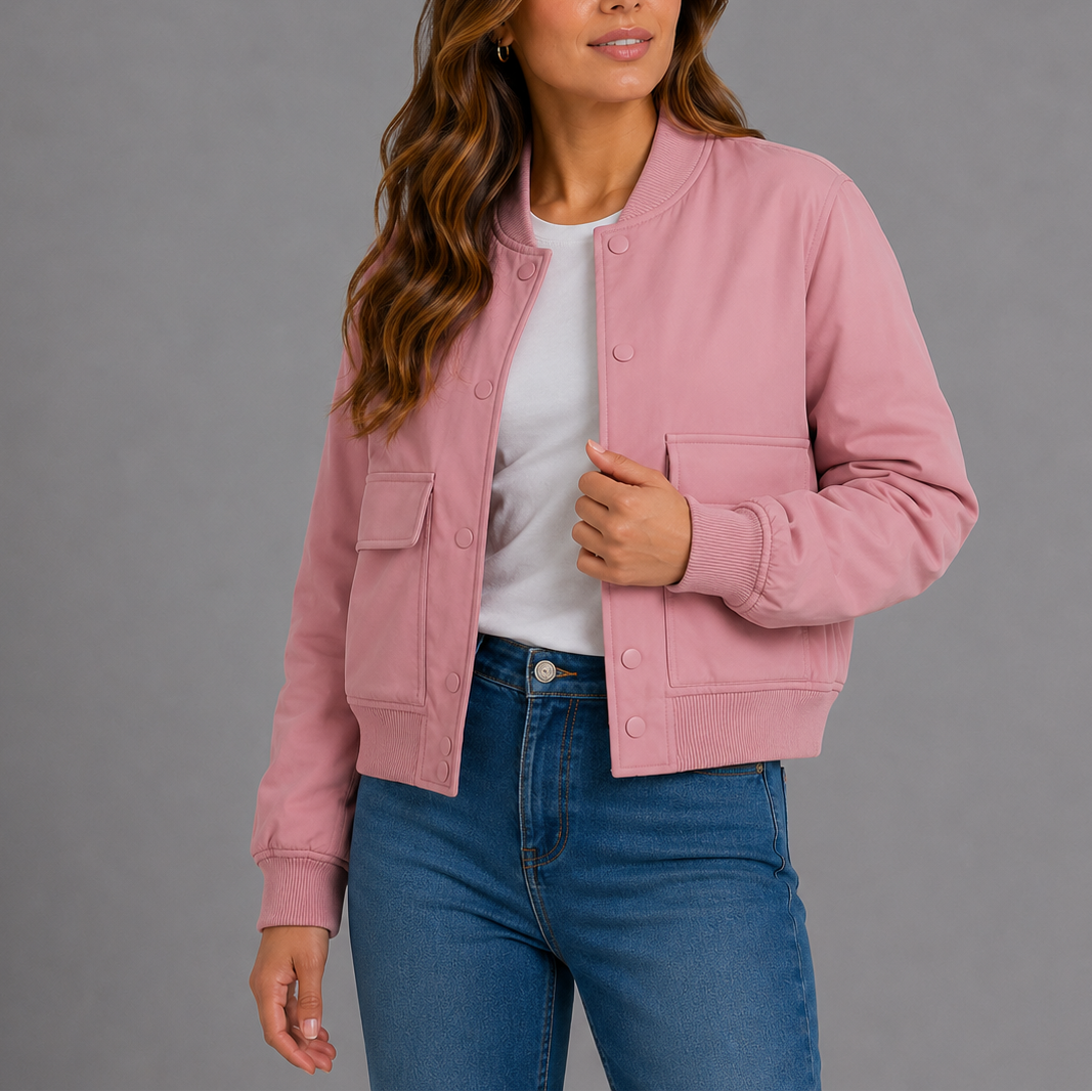 Blouson bomber léger femme, style décontracté