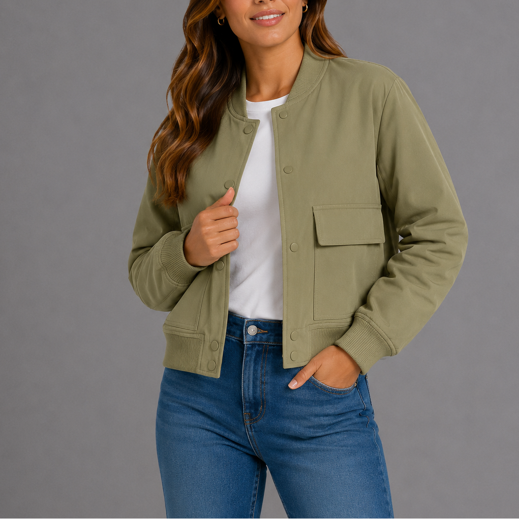 Blouson bomber léger femme, style décontracté