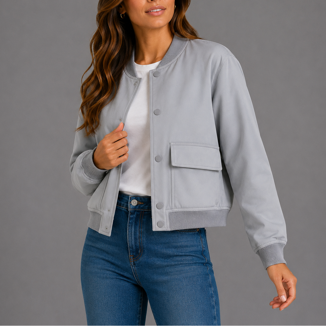 Blouson bomber léger femme, style décontracté