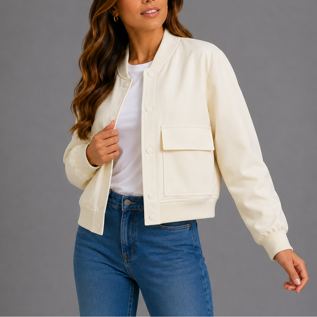 Blouson bomber léger femme, style décontracté