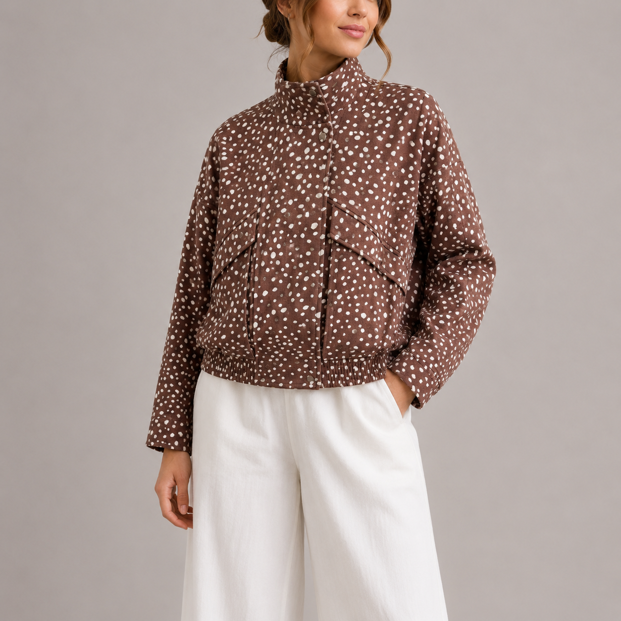 Blouson bomber femme à pois
