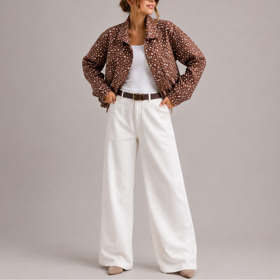 Blouson bomber femme à pois