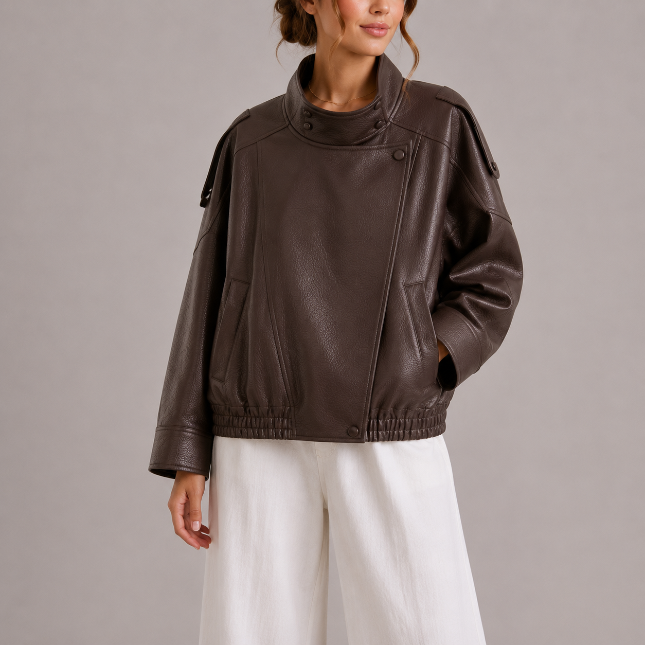 Blouson bomber femme en cuir