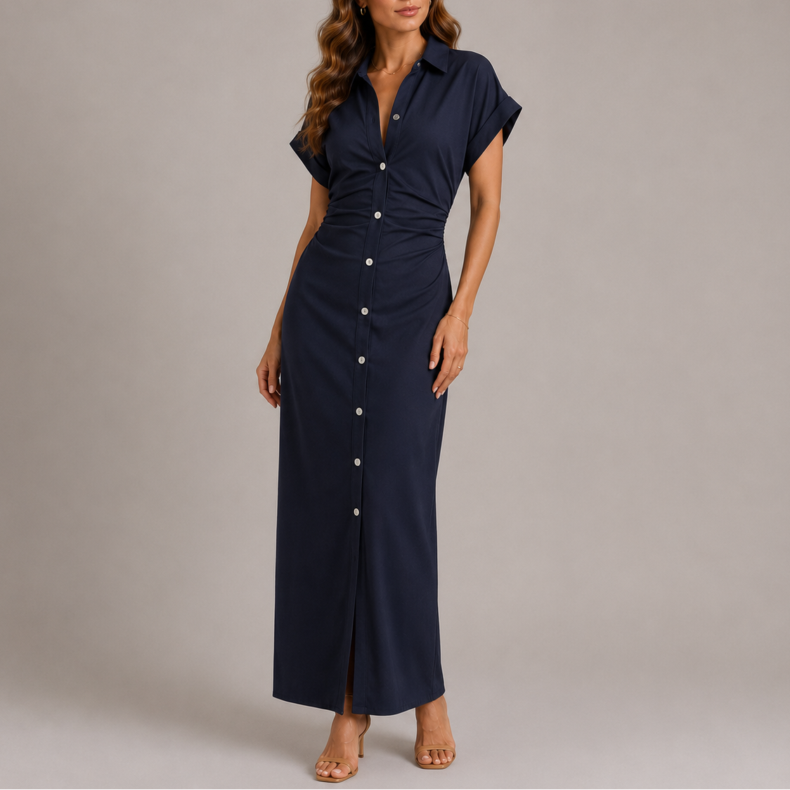 Robe midi femme en denim