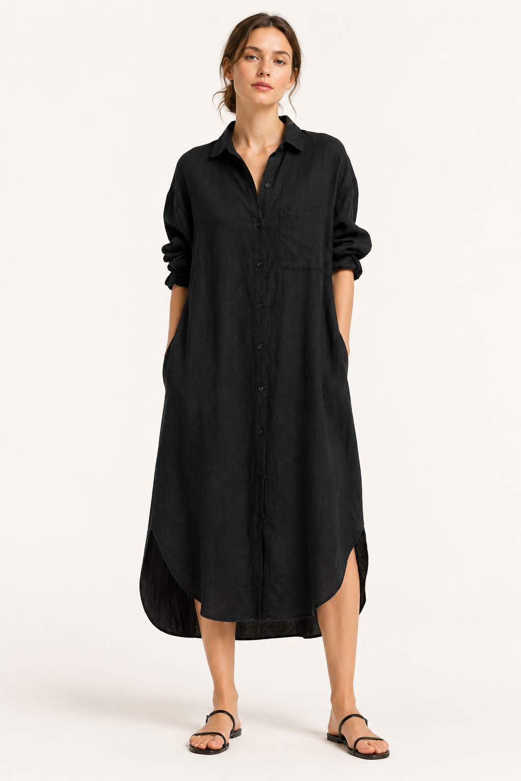 Robe chemise longue femme