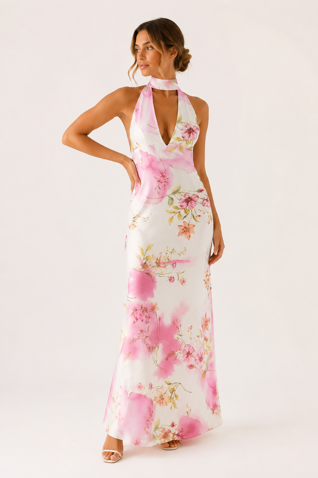 Robe longue femme dos nu décolleté profond élégante - Divine