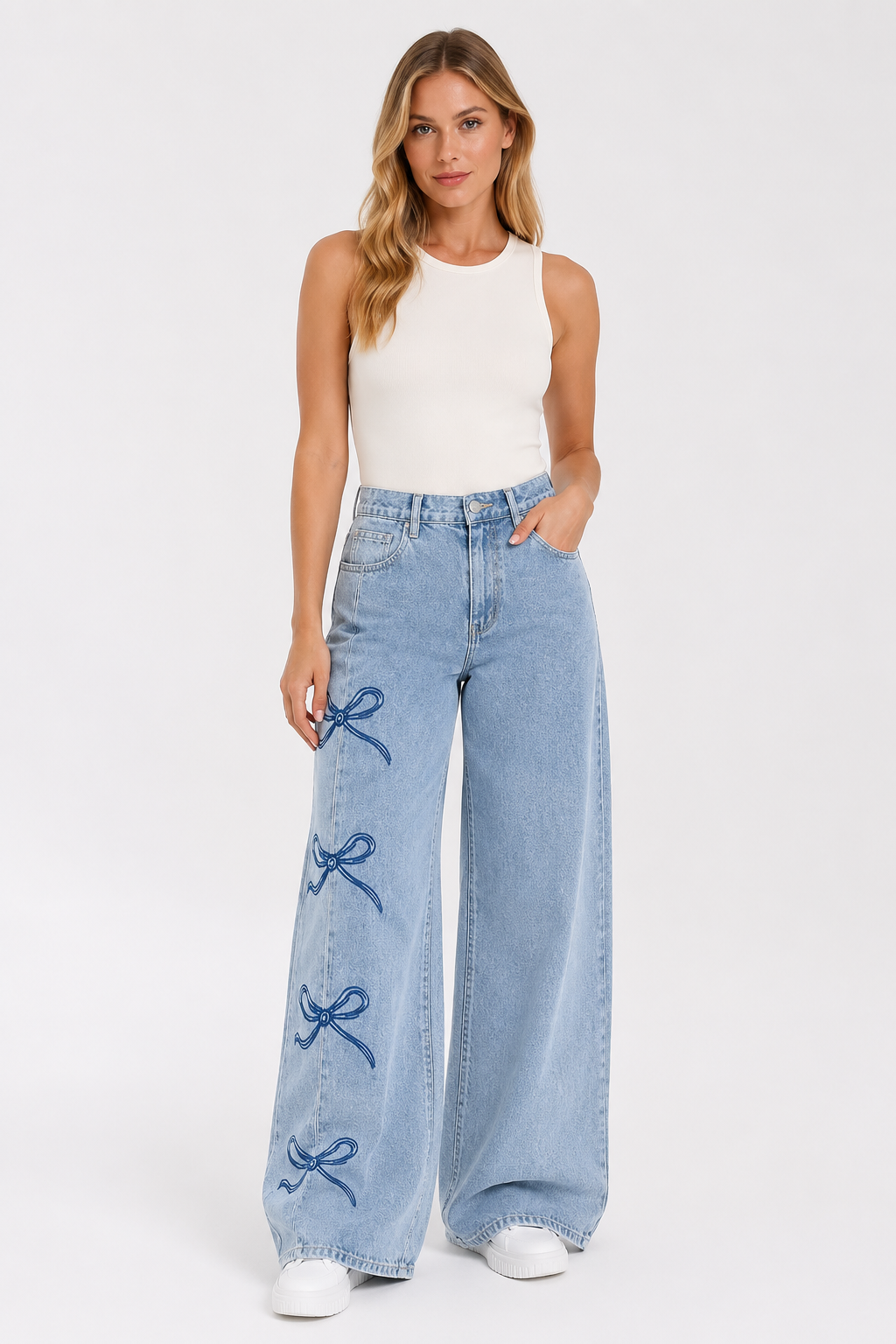 Jean femme coupe large