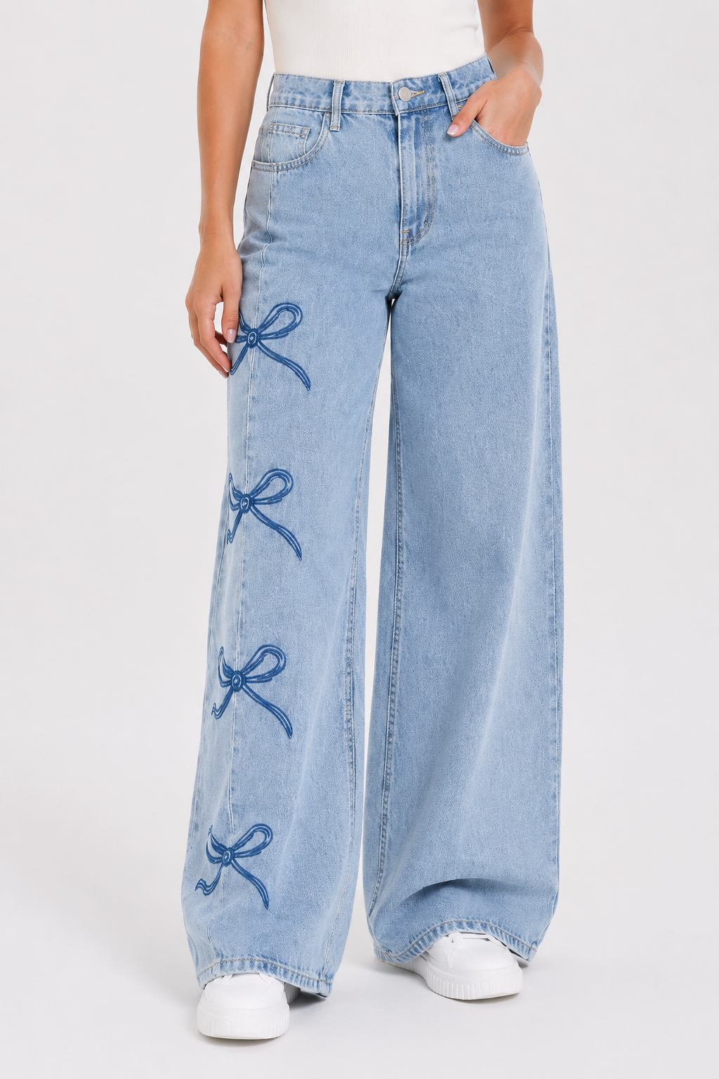 Jean femme coupe large