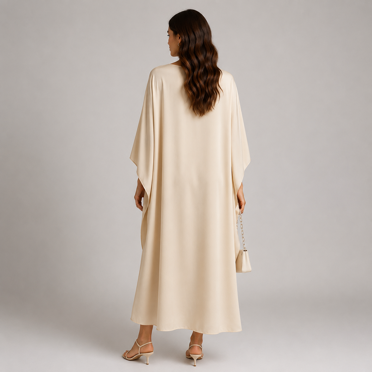 Robe longue de soirée femme avec cape drapée