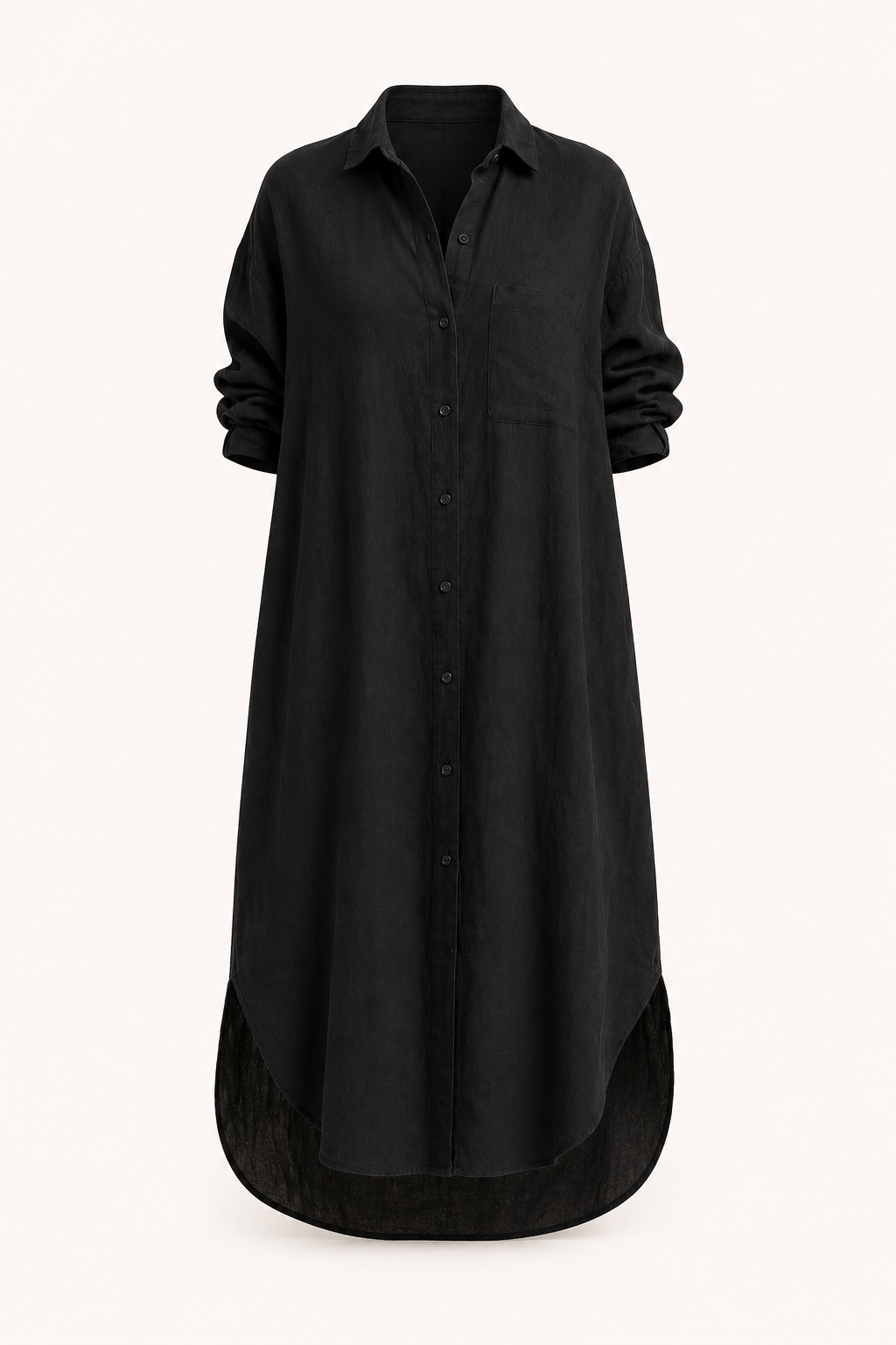 Robe chemise longue à boutons pour femme - Sylvie