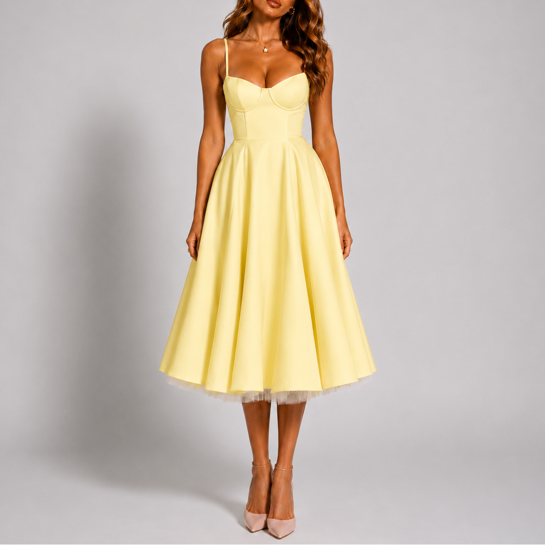 Robe de soirée femme à bretelles fines