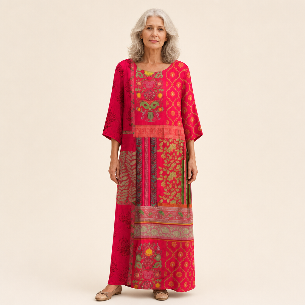 Robe longue femme coupe fluide élégant