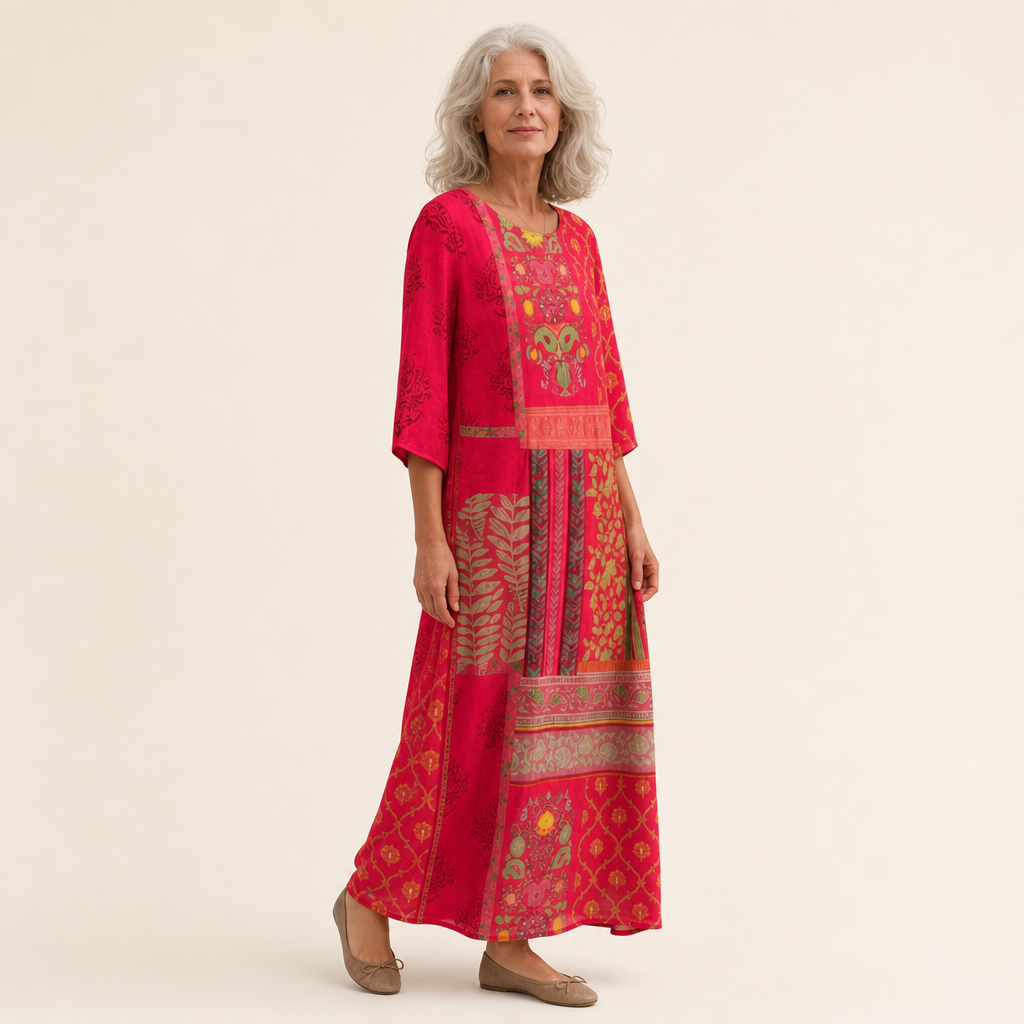 Robe longue femme coupe fluide élégant