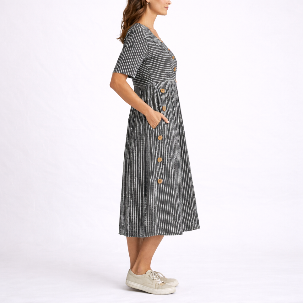 Robe midi rayée femme