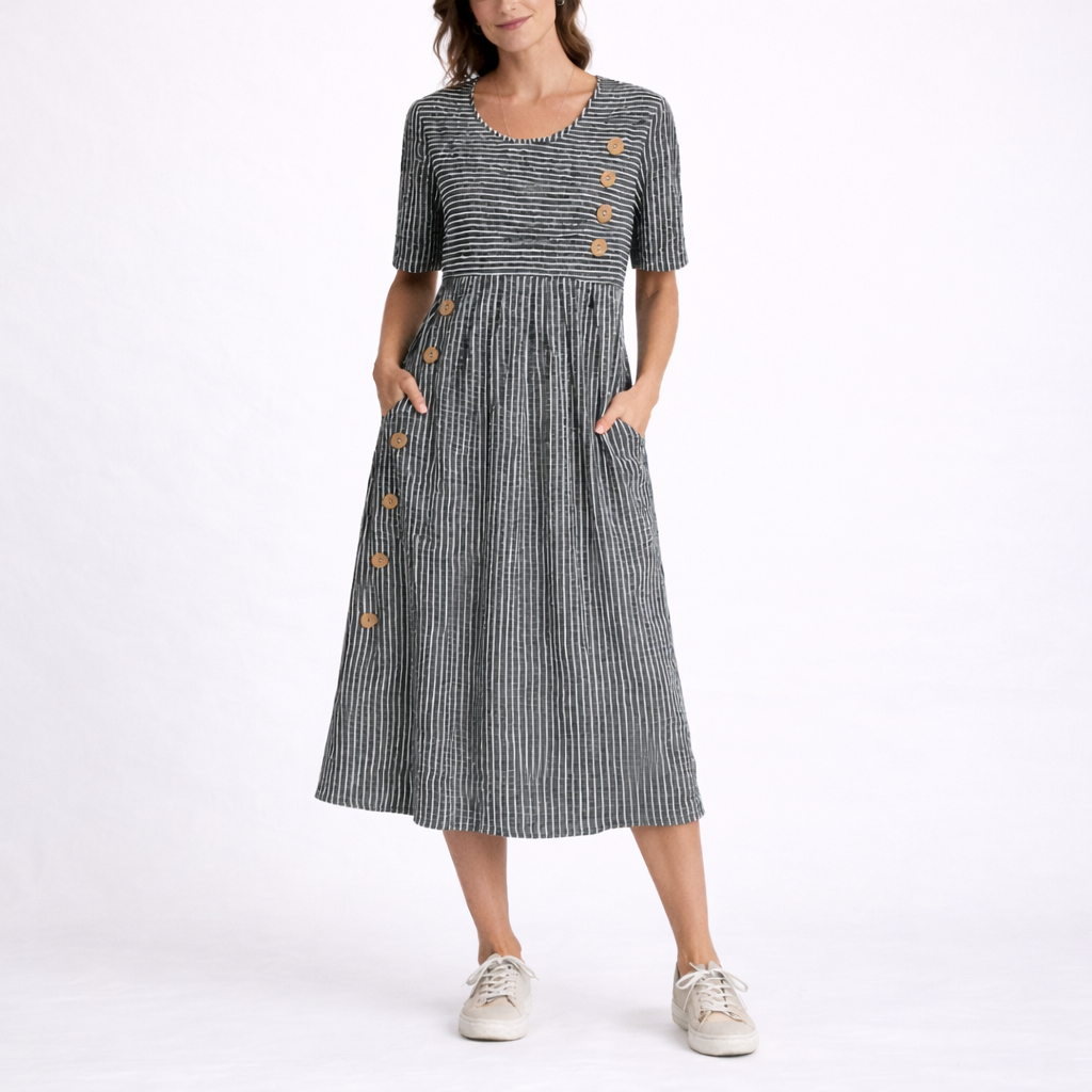 Robe midi femme rayé