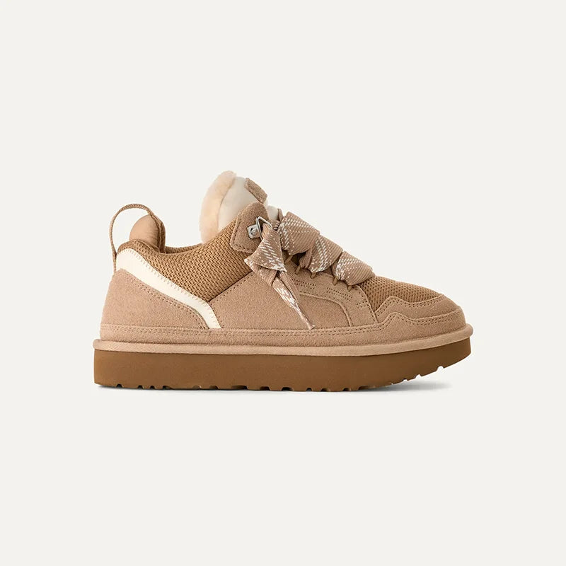Baskets d’hiver femme en daim, semelle plateforme