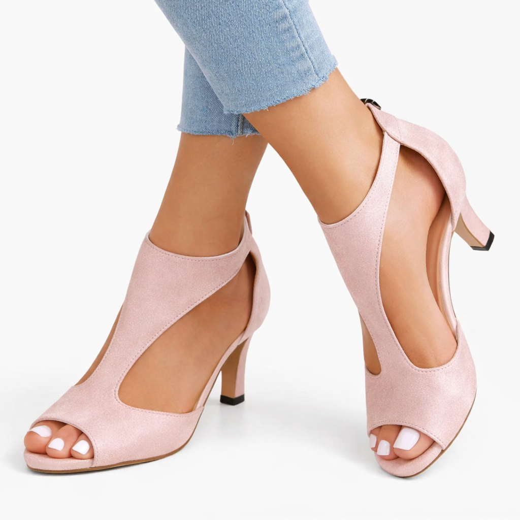 Sandales à talons femme avec découpes