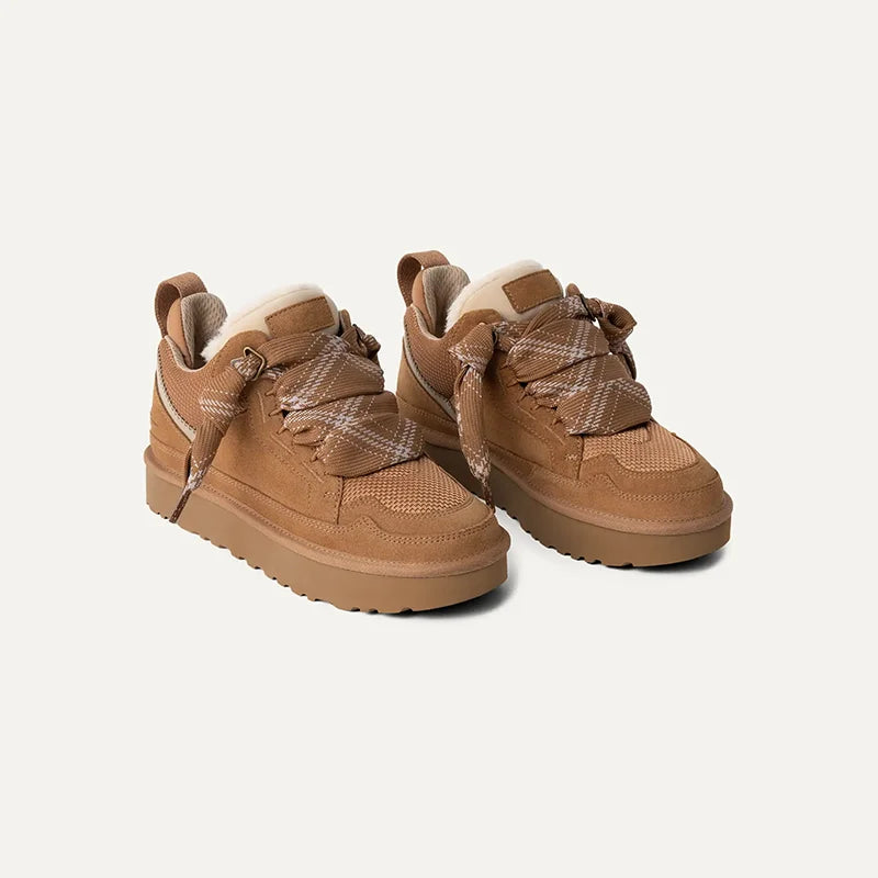 Baskets femme en daim orthopédique hiver