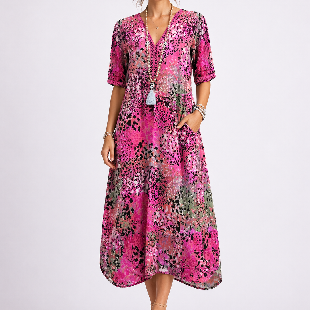 Robe midi femme fleurie été