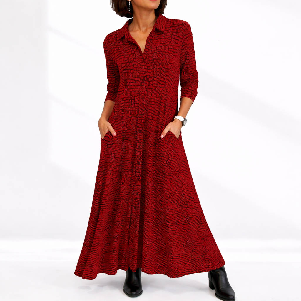 Robe midi femme coupe décontractée élégant