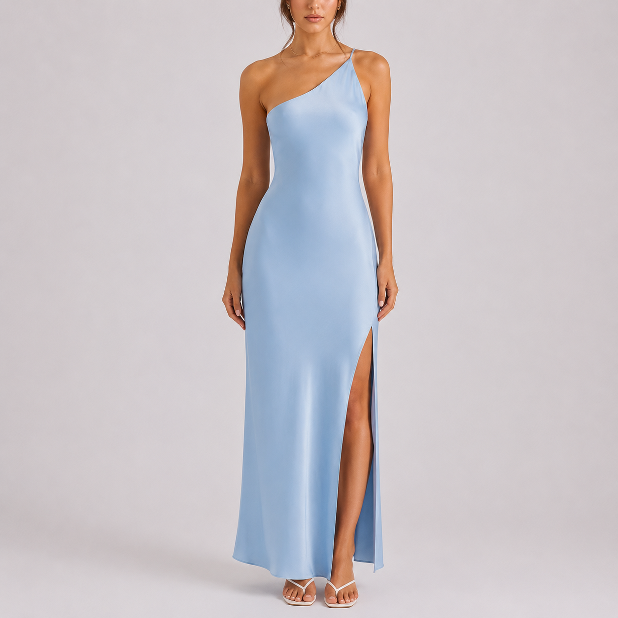Robe longue femme en satin élégant