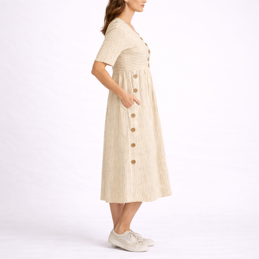 Robe midi rayée femme
