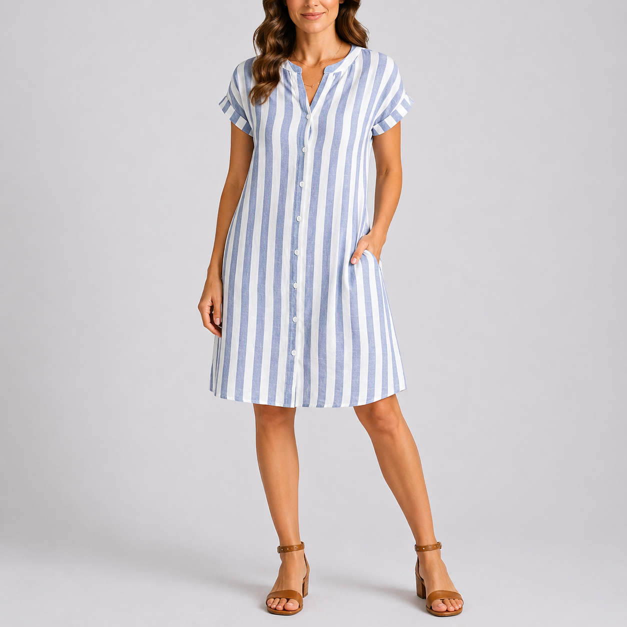 Robe midi femme rayé été décontracté