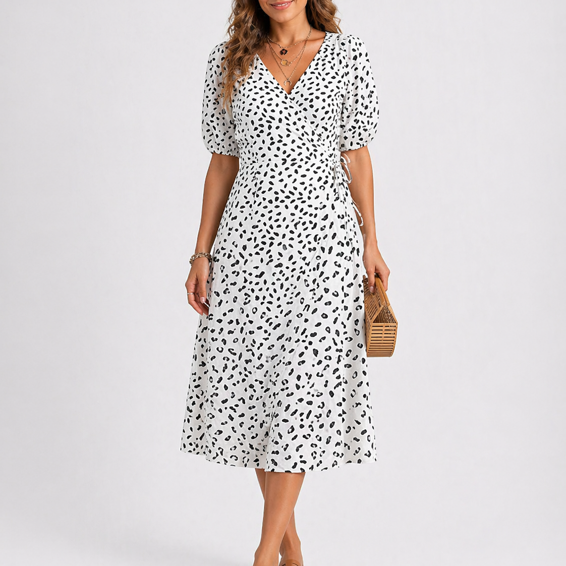 Robe midi femme abstrait été