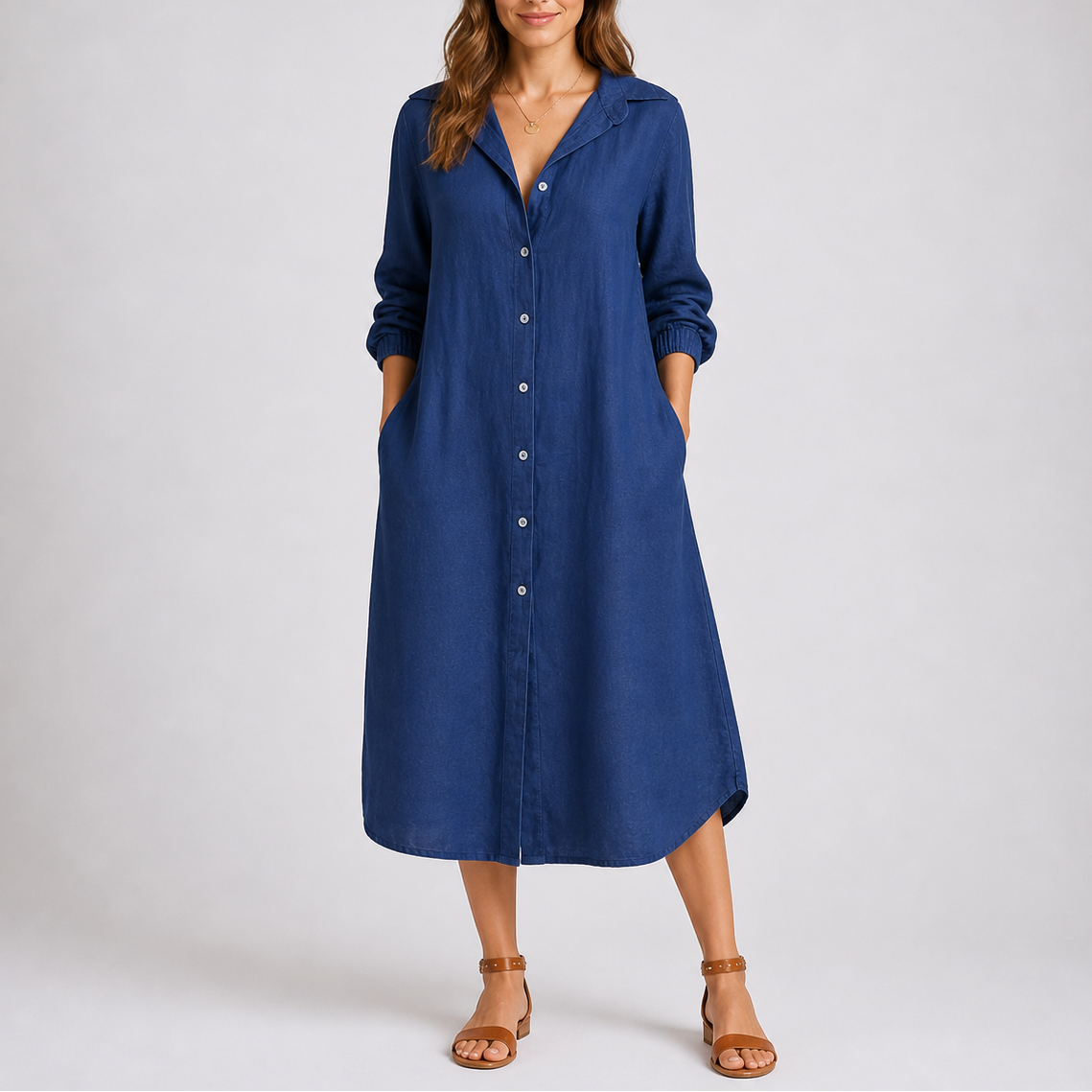 Robe chemise femme coupe décontractée été