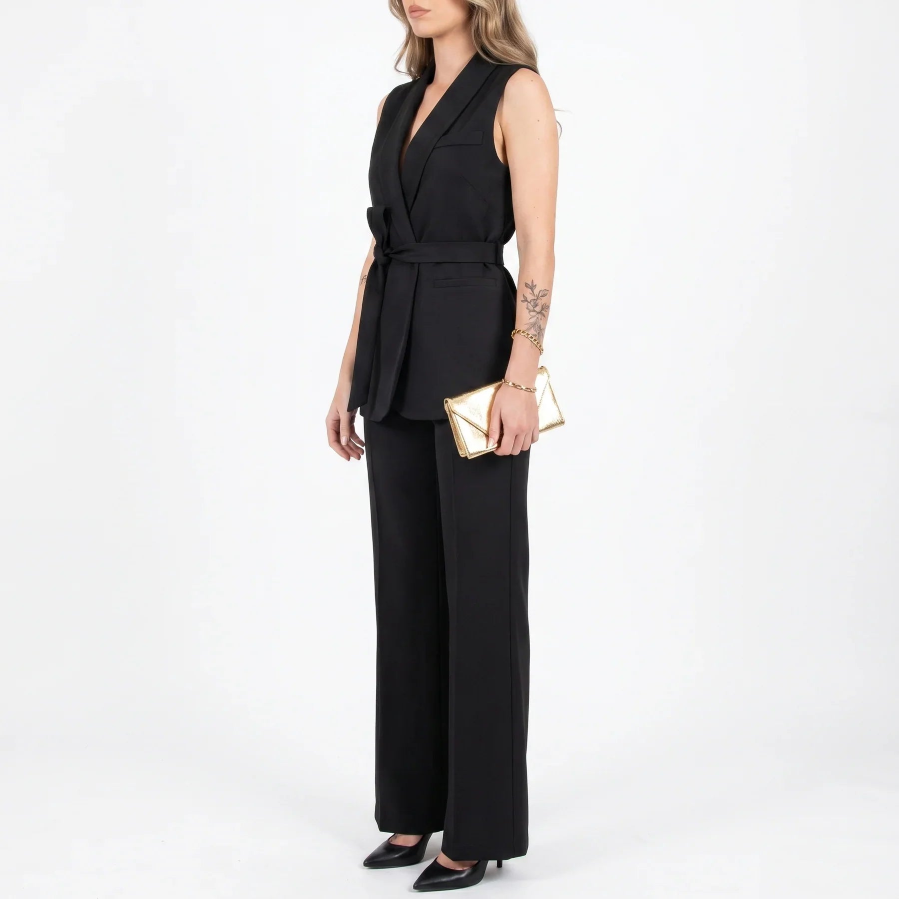 Tailleur deux pièces femme avec ceinture