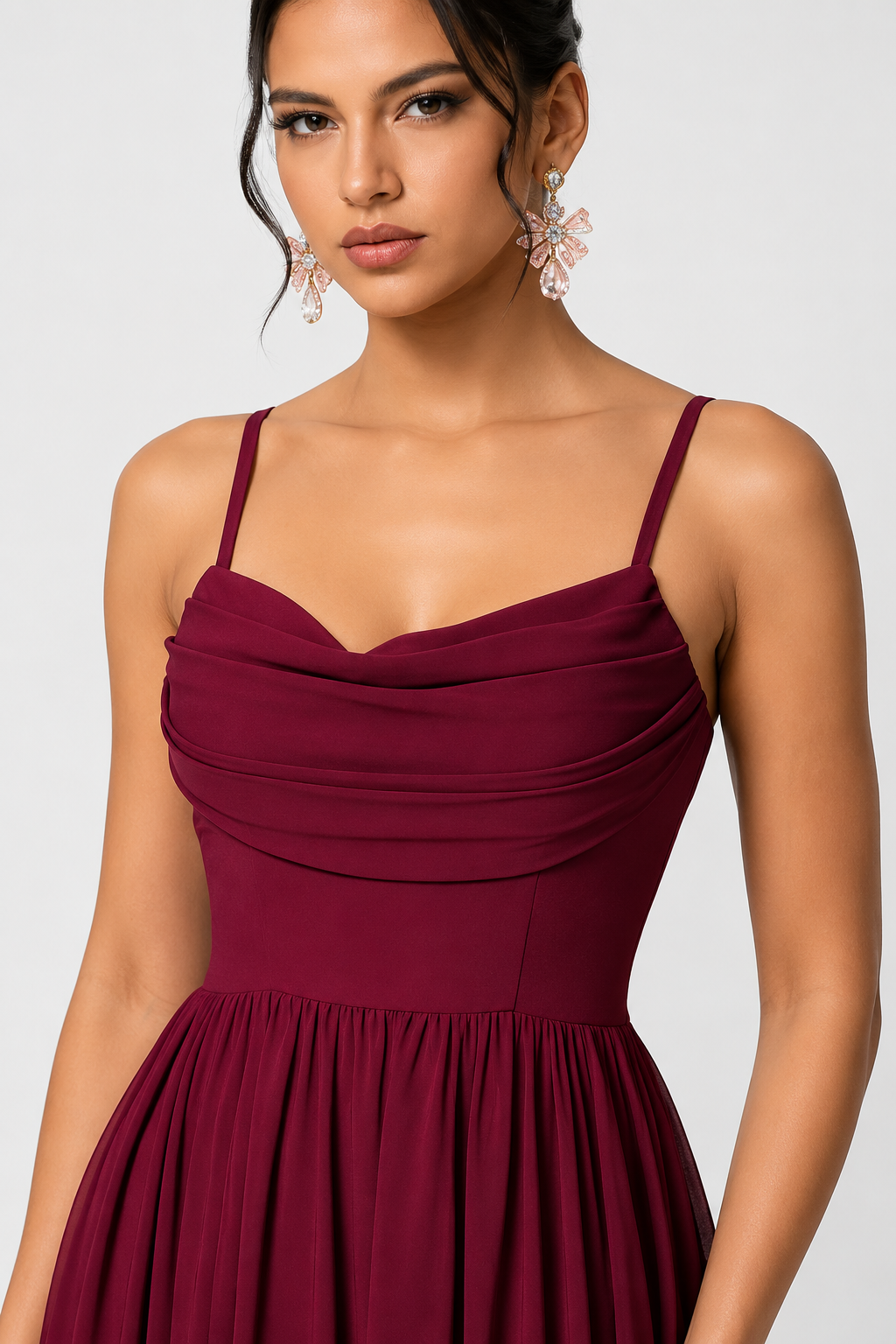Robe longue femme rose