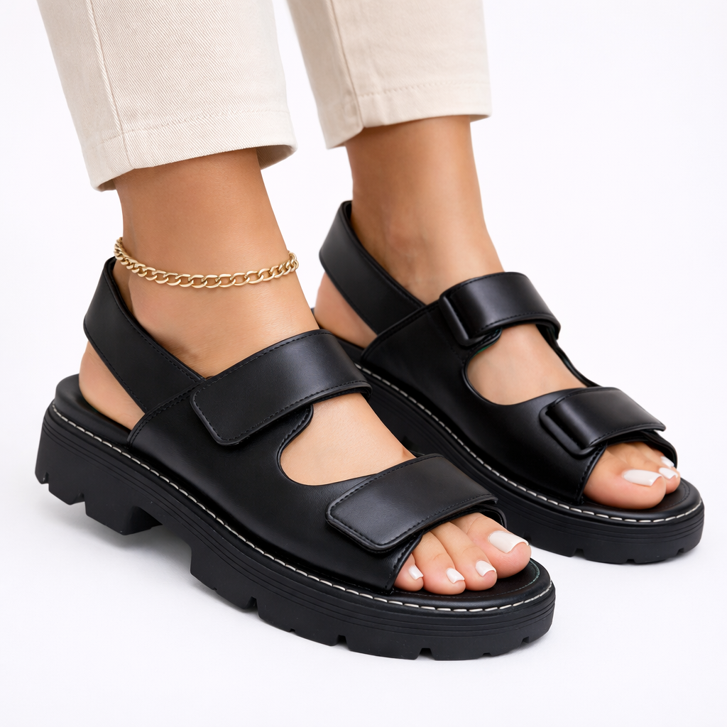 Sandales plateforme épaisses femme à brides réglables