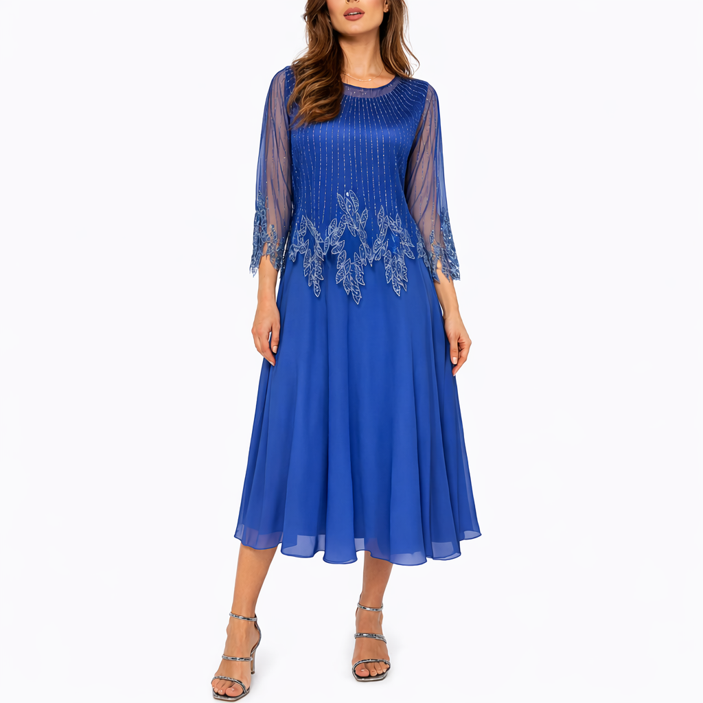 Robe midi femme coupe fluide élégant