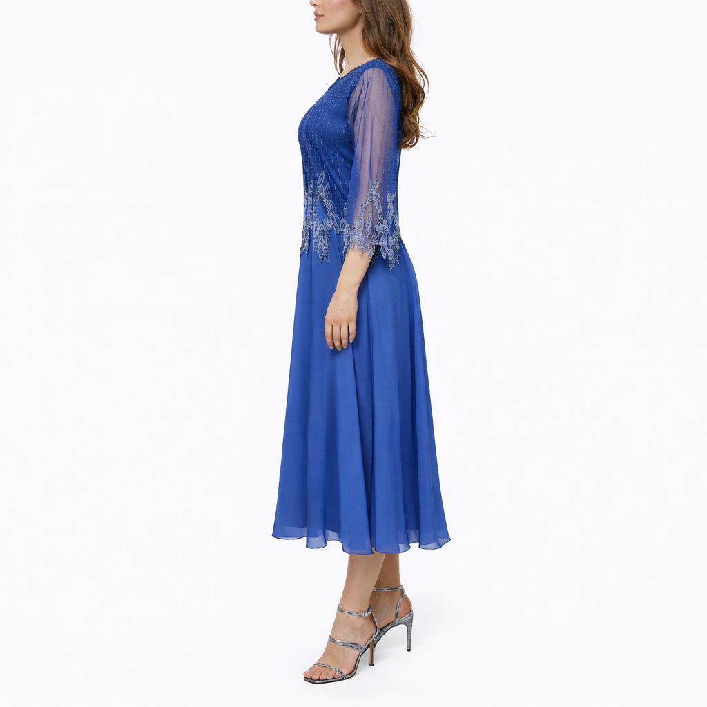 Robe midi femme coupe fluide élégant