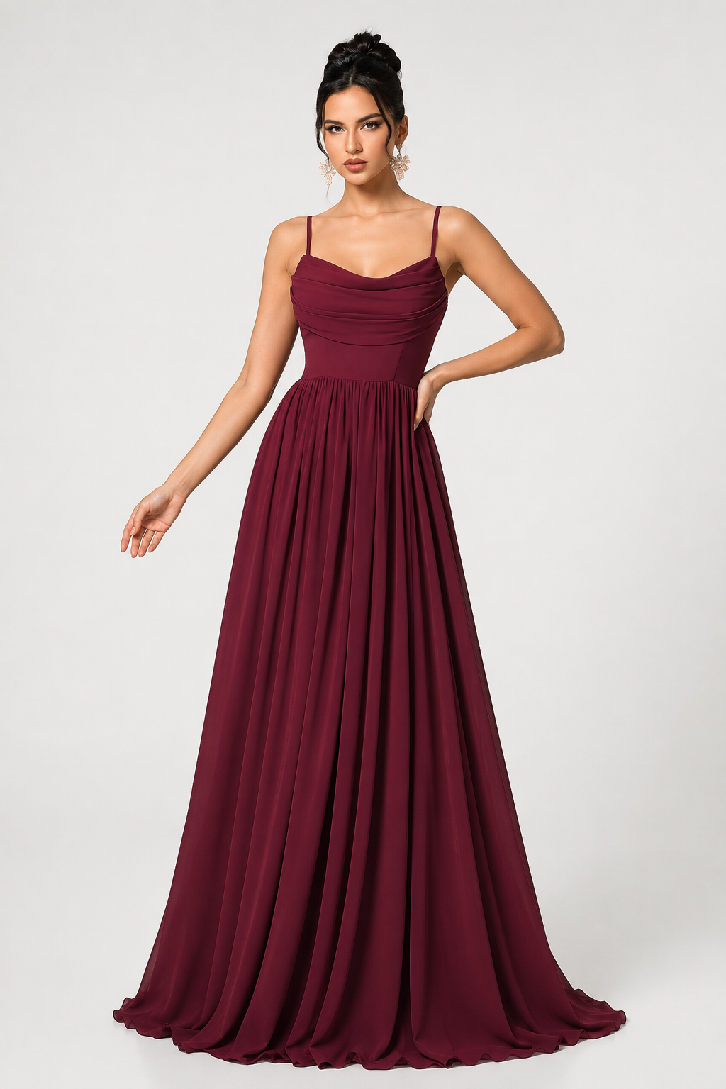 Robe longue femme rose