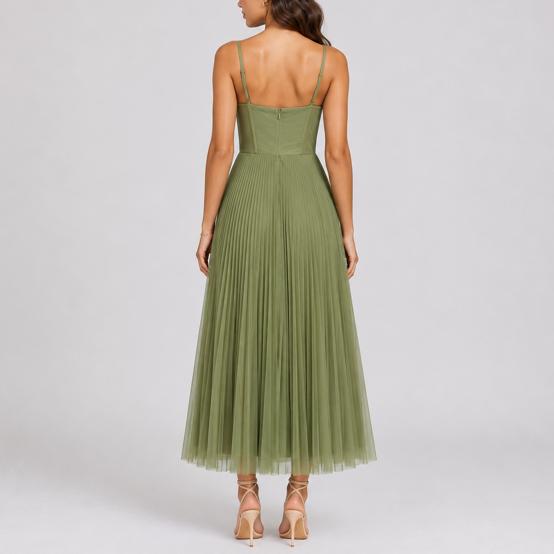 Robe longue plissée femme pour mariage et cérémonie