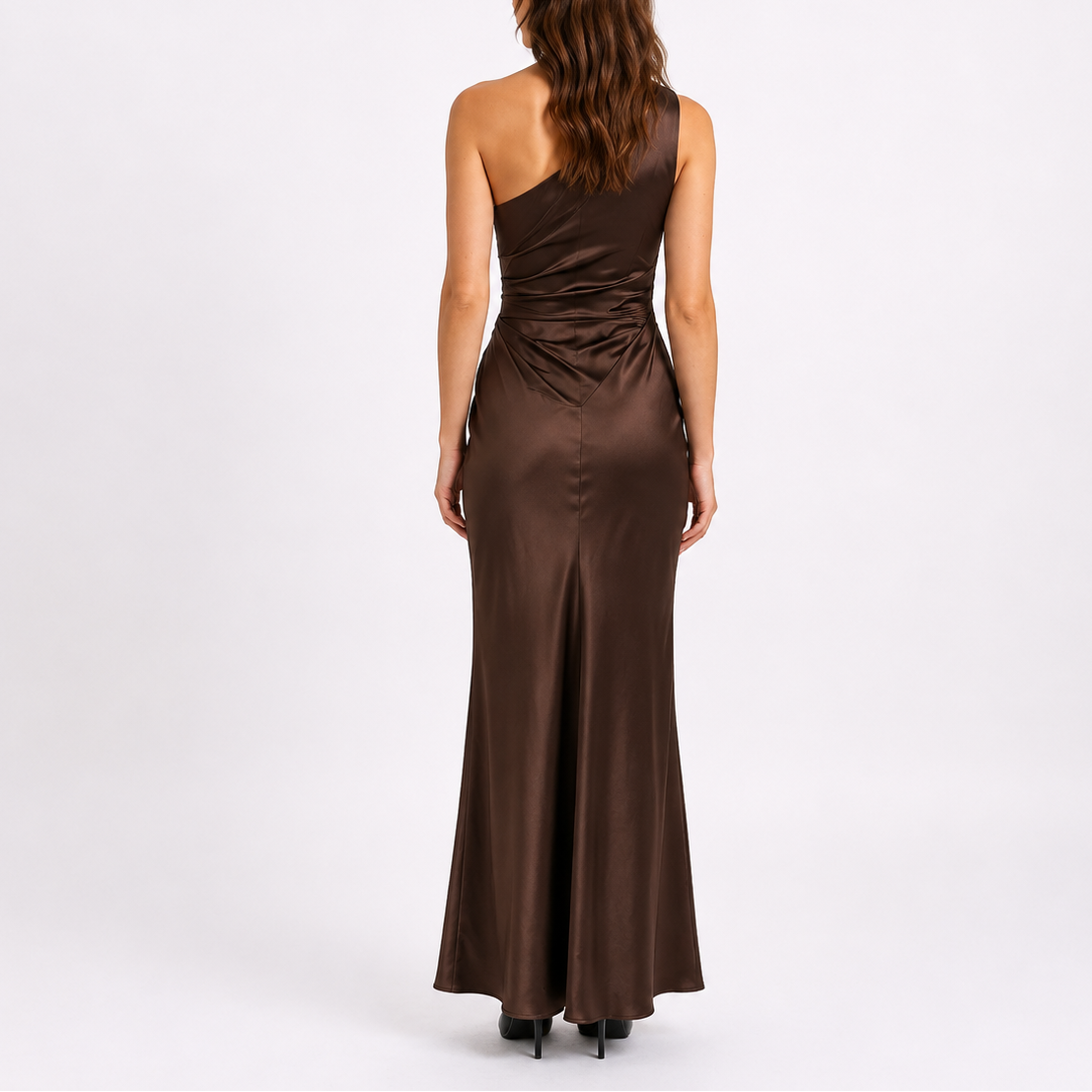 Robe longue de soirée femme en satin