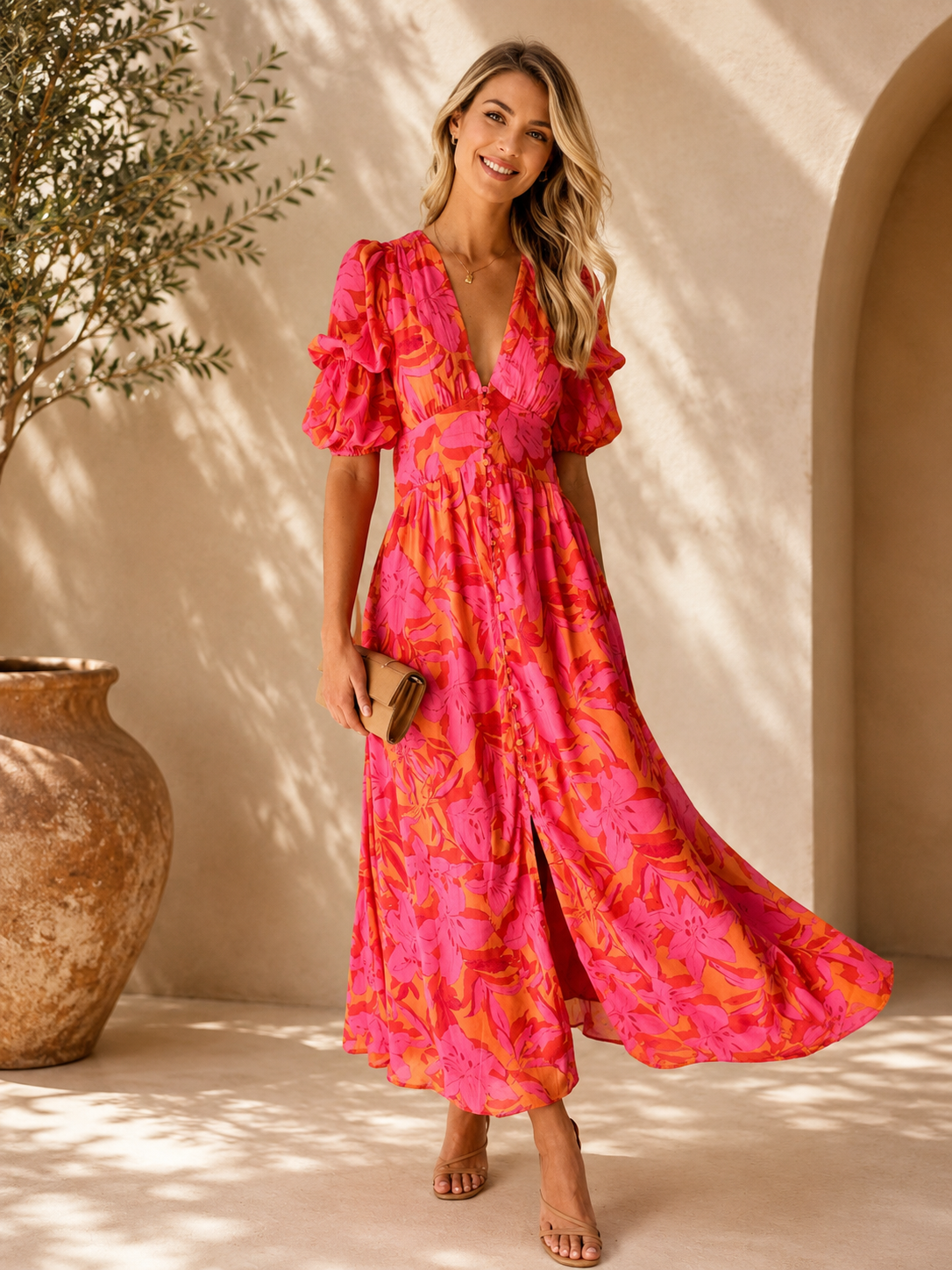 Robe Femme Bohème Longue Imprimé Fluide moderne