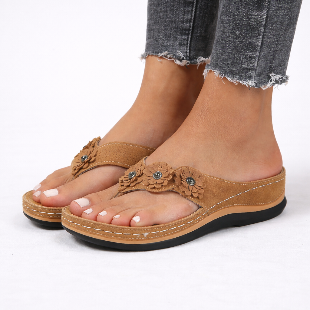 Sandales d’été femme à motif floral