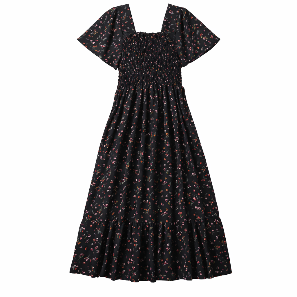 Robe midi femme fleurie été