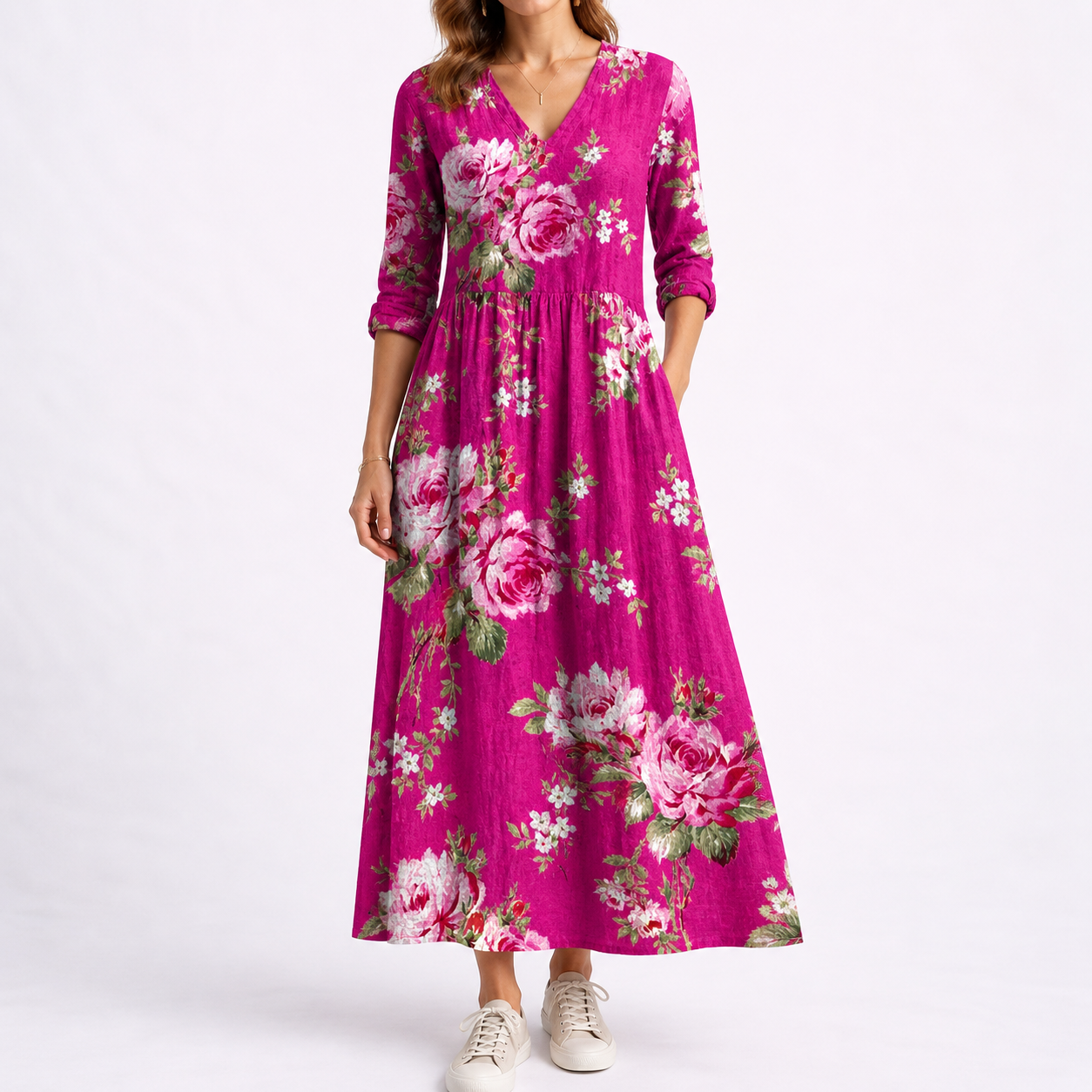 Robe midi femme fleurie été