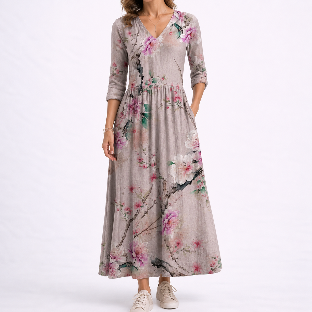 Robe midi femme fleurie été