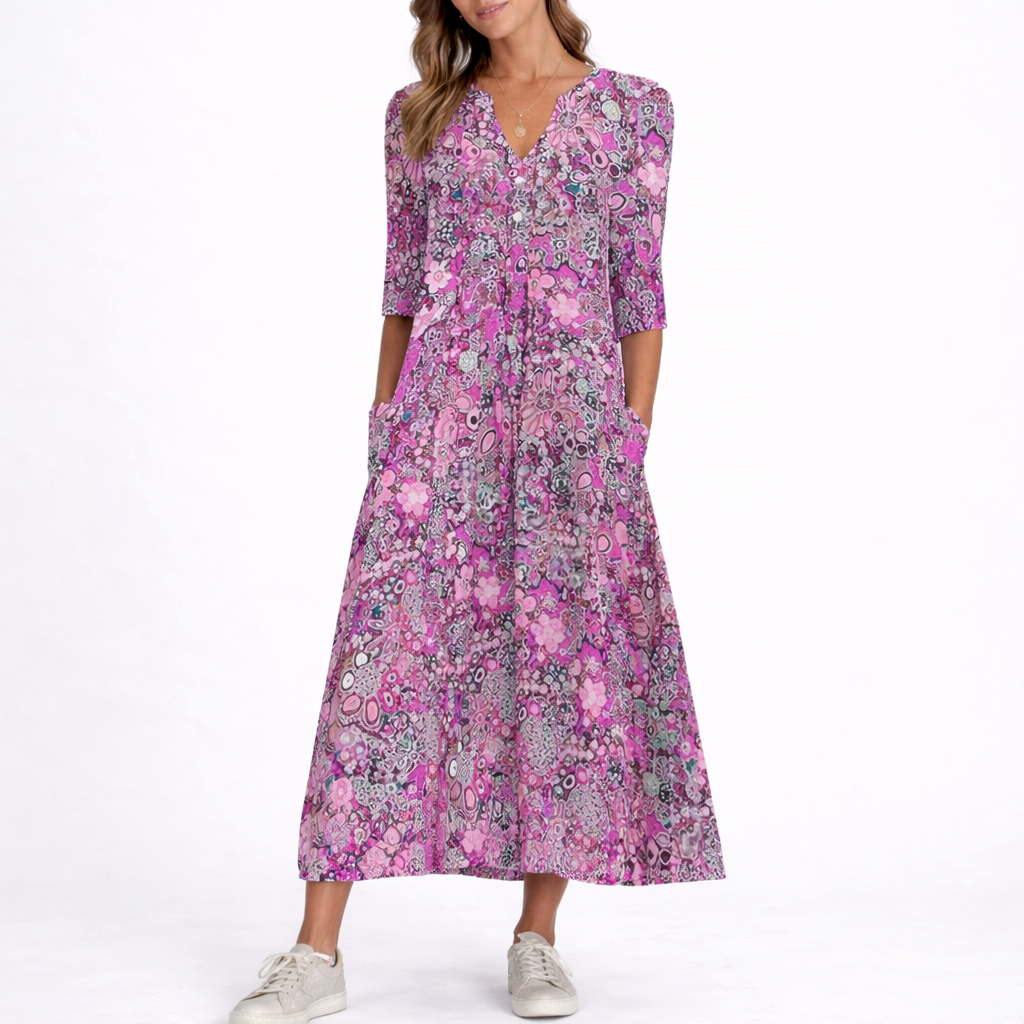 Robe midi d’été femme à fleurs