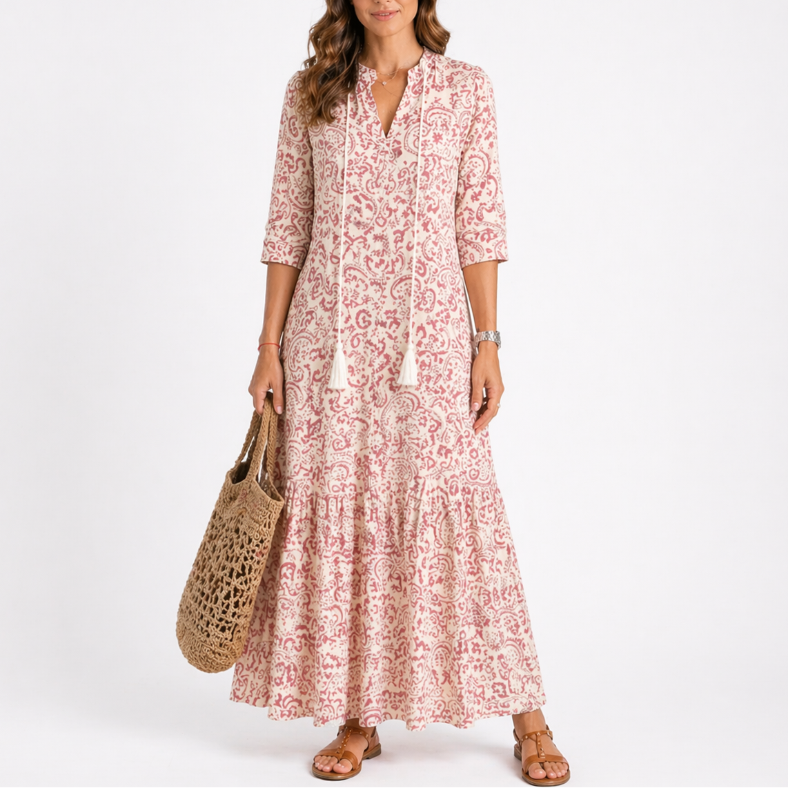 Robe midi d’été femme à fleurs