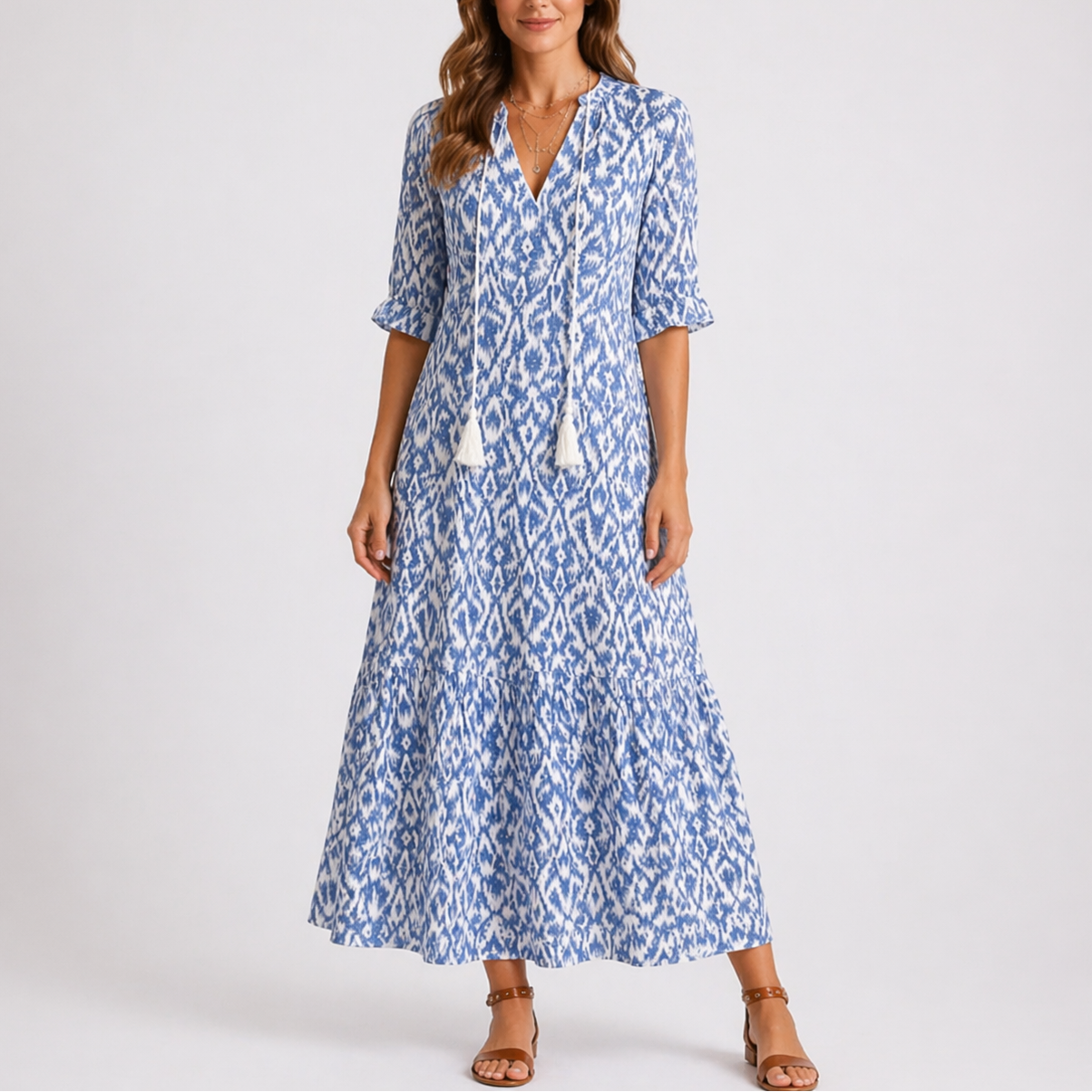 Robe midi d’été femme à fleurs