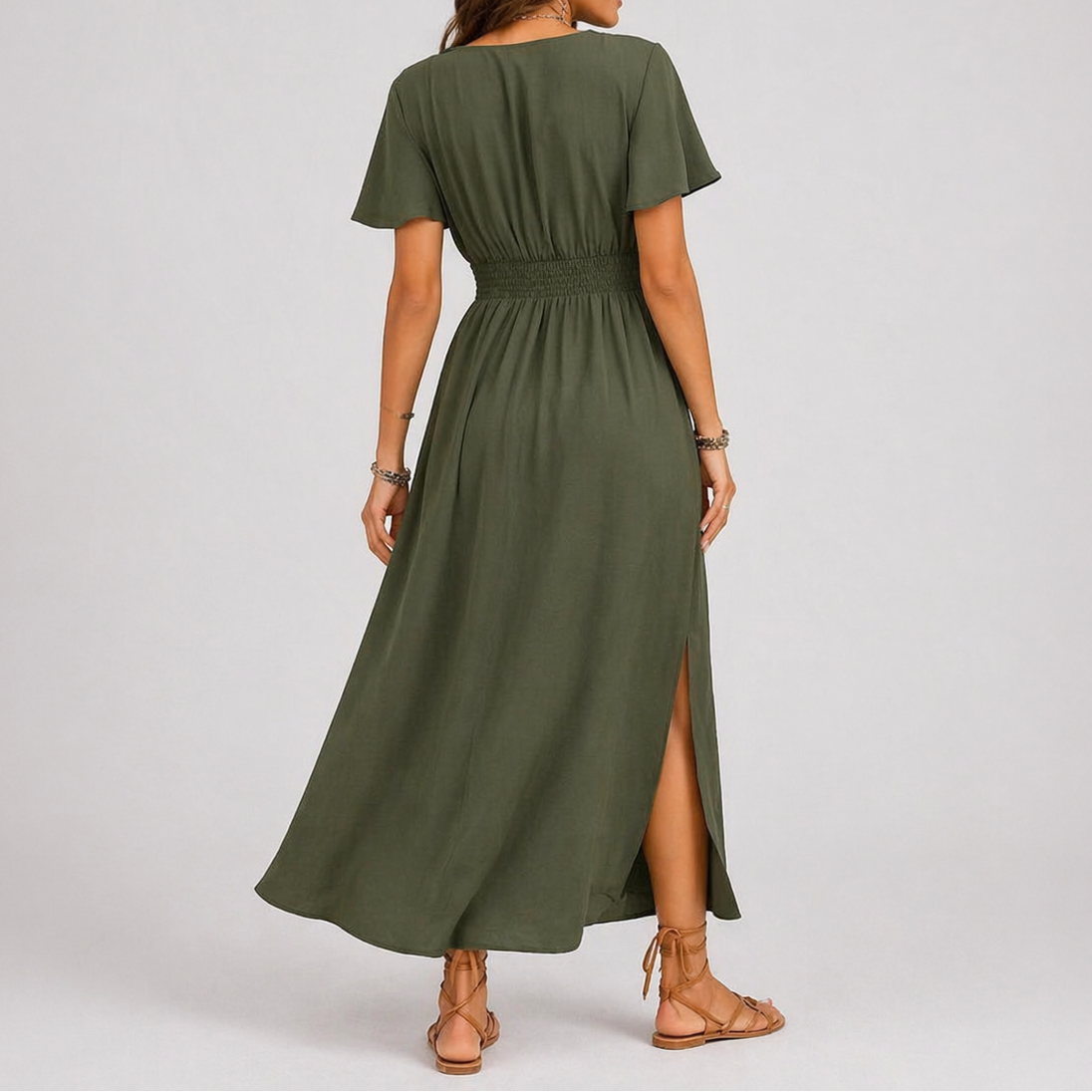 Robe longue femme portefeuille été