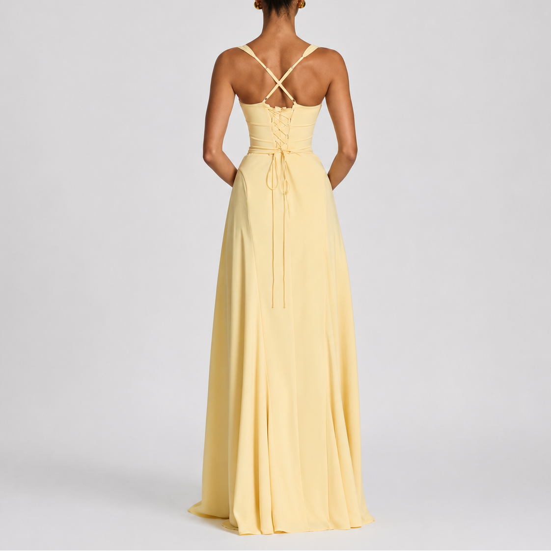 Robe longue corset femme drapée