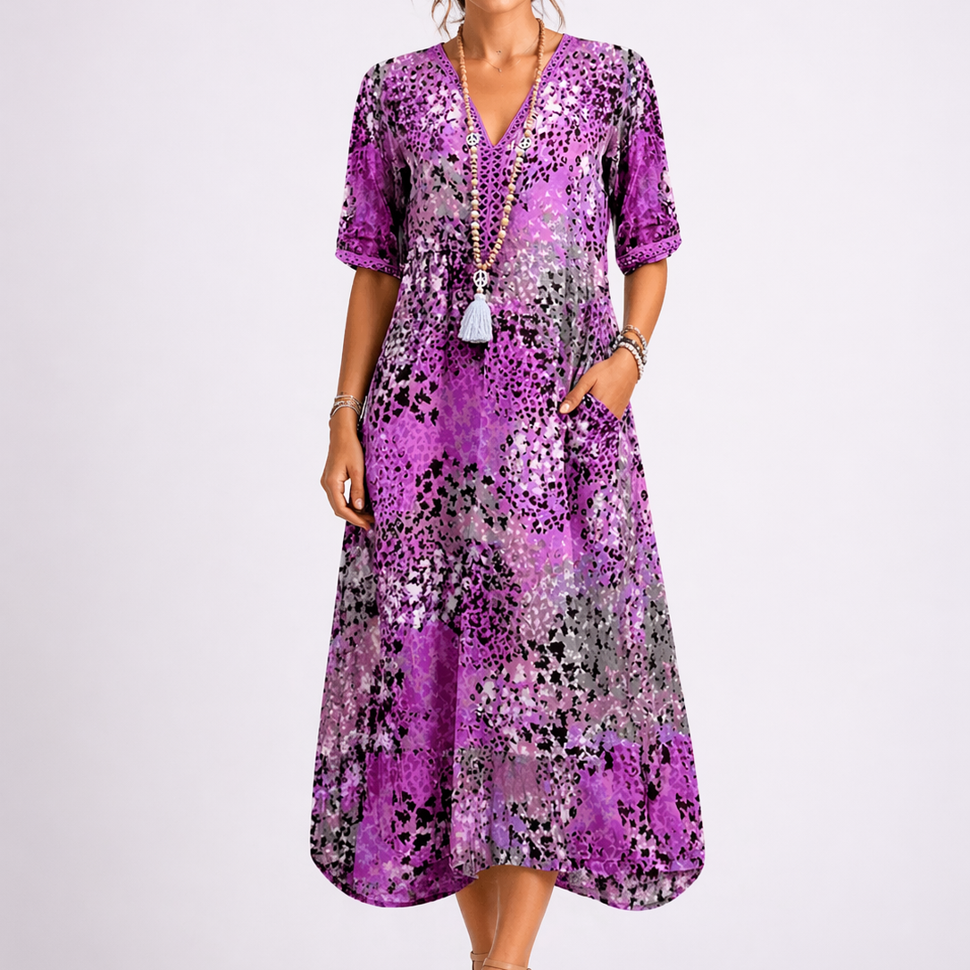 Robe midi femme fleurie été