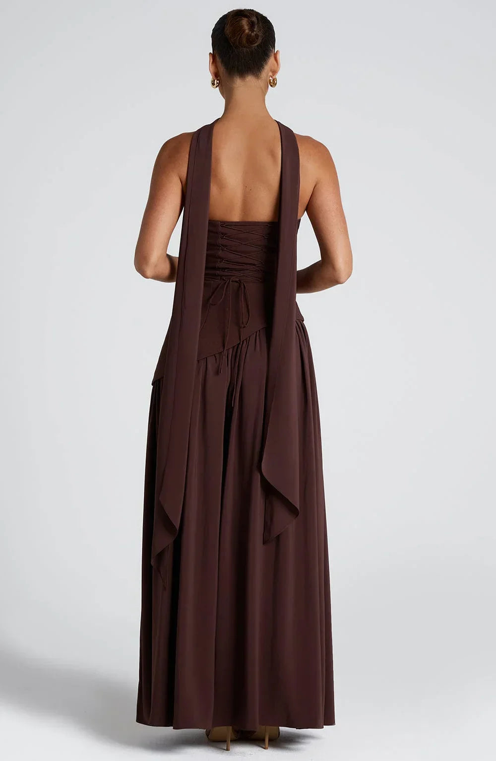Robe longue femme coupe corsetée