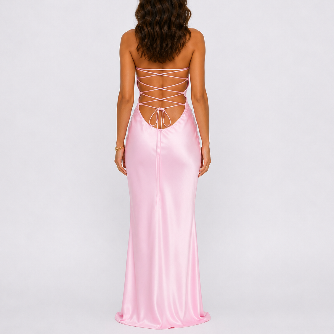 Robe longue femme en satin élégant